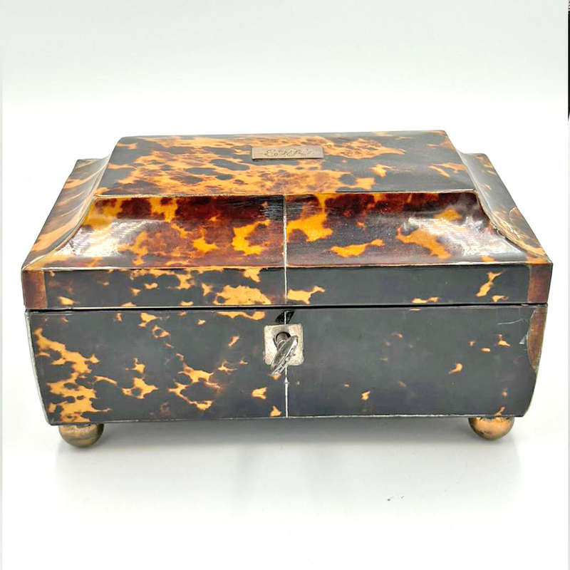Victorian Hallmarked Silver and Tortoiseshell Sewing Box