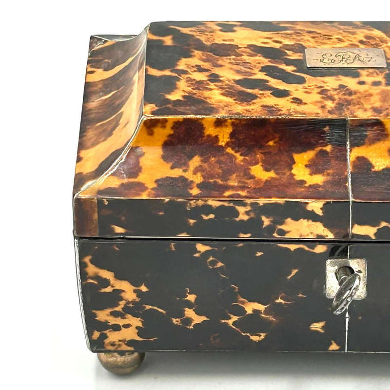 Victorian Hallmarked Silver and Tortoiseshell Sewing Box