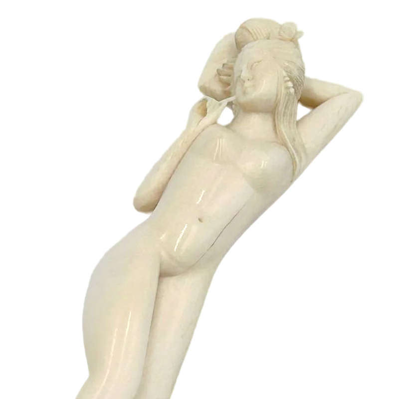 Japanese Carved Female Medical Figurine Late 19th