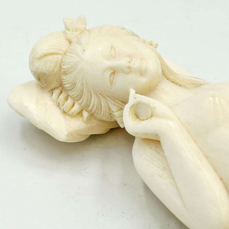 Japanese Carved Female Medical Figurine Late 19th