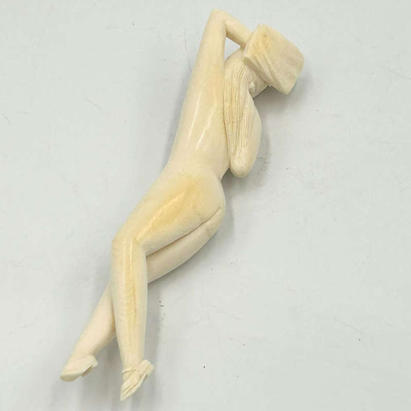 Japanese Carved Female Medical Figurine Late 19th