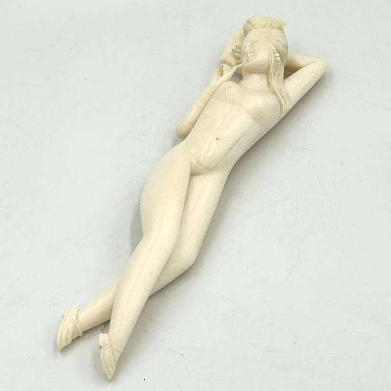 Japanese Carved Female Medical Figurine Late 19th