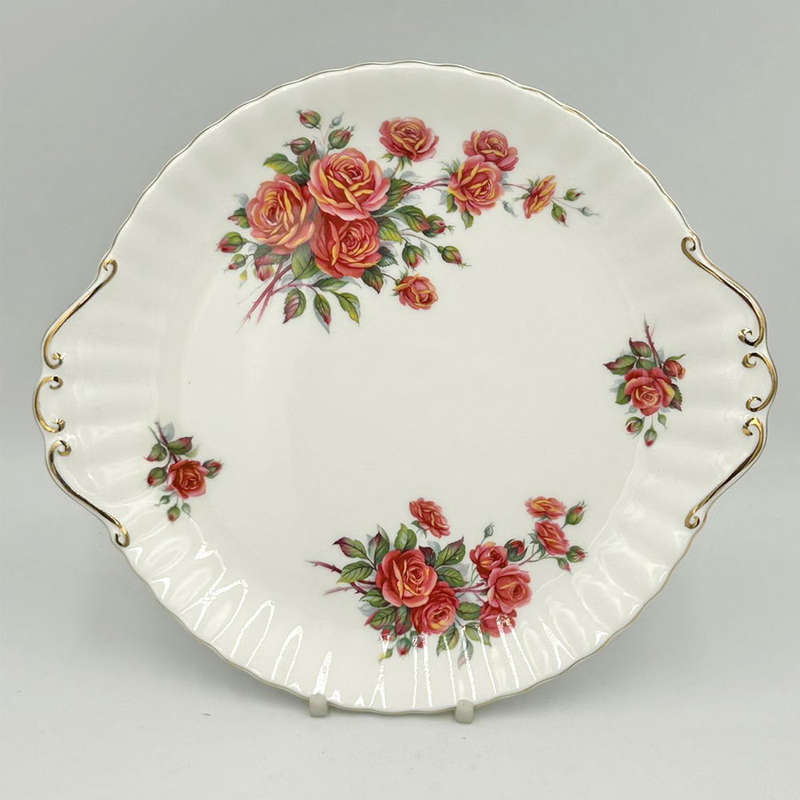 Large Royal Albert Centennial Rose Cake Plate