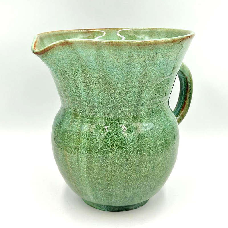 Linnware Pottery Green Glaze Large Ewer