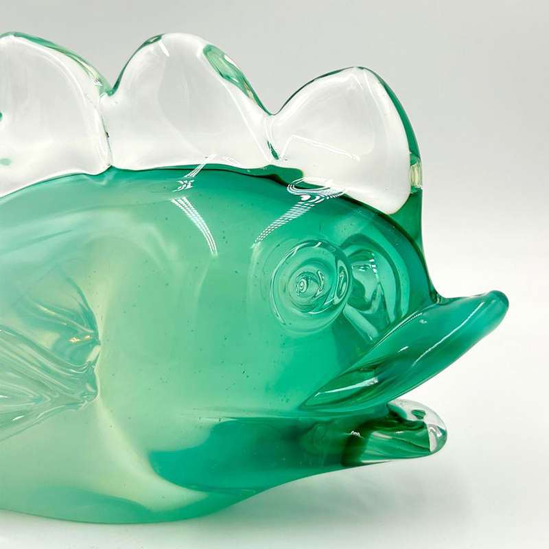 Murano Green Seguso Large Fish 20th