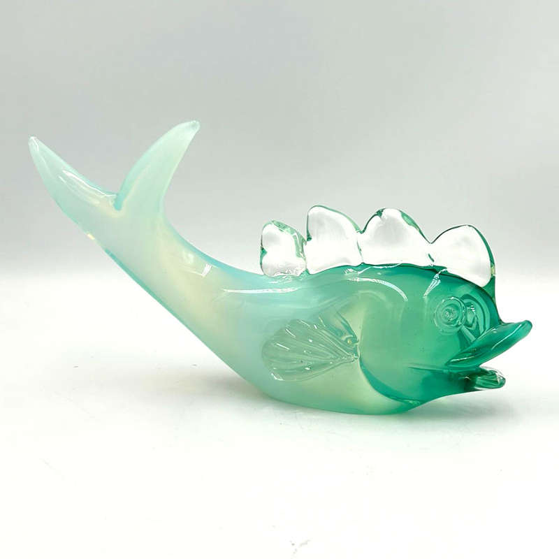 Murano Green Seguso Large Fish 20th