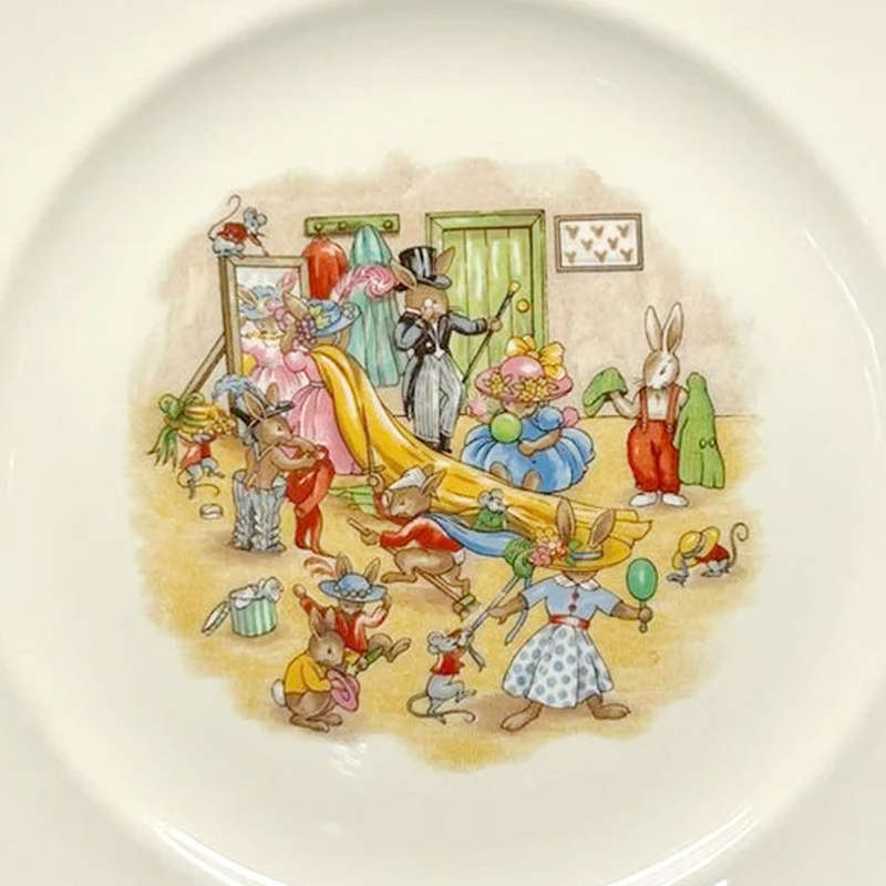 Royal Doulton Bunnykins Playing Dress Up Large Plate