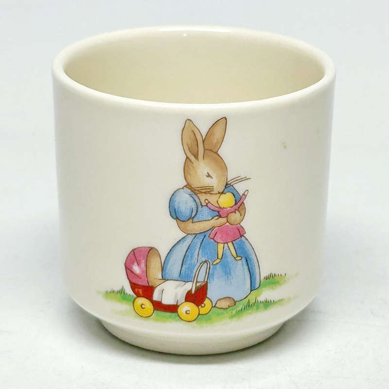 Rare Royal Doulton Bunnykins Pram and Doll Egg Cup