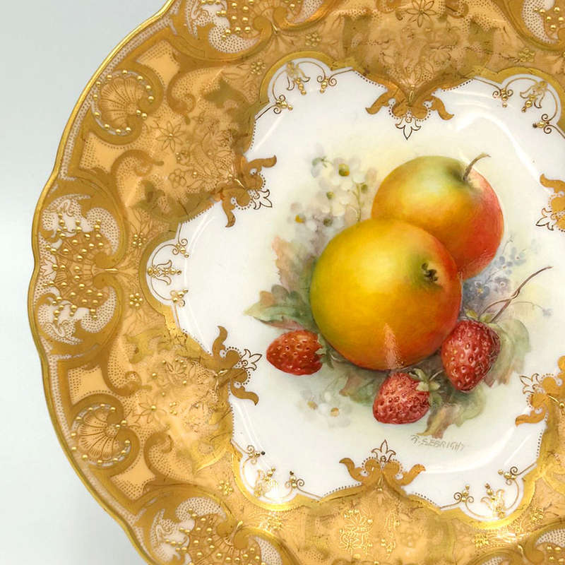 Royal Worcester Richard Seabright Fruit Scene Cabinet Plate 1921