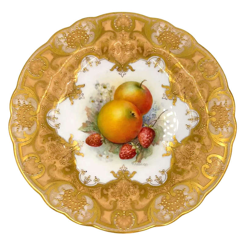 Royal Worcester Richard Seabright Fruit Scene Cabinet Plate 1921