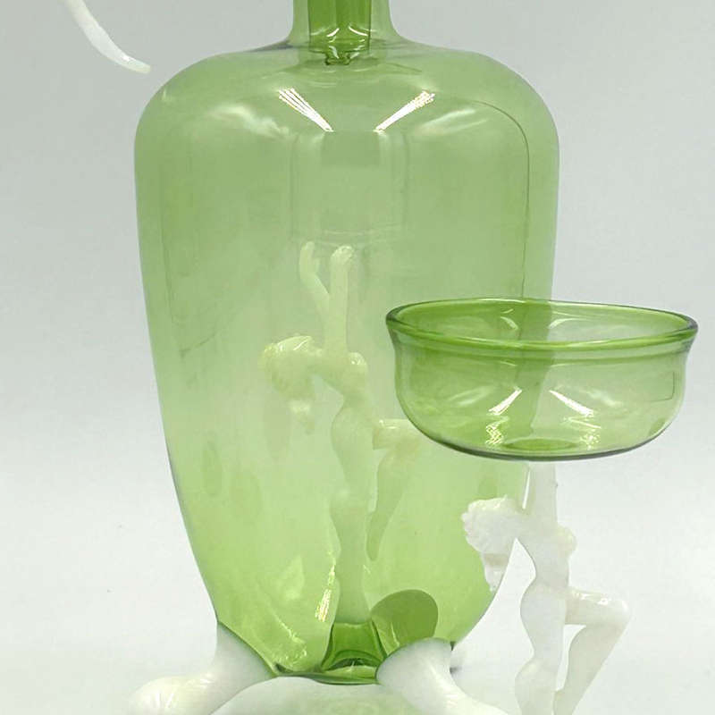Art Deco Bimini Lauscha Dancer Glass Decanter Set Austria 1920