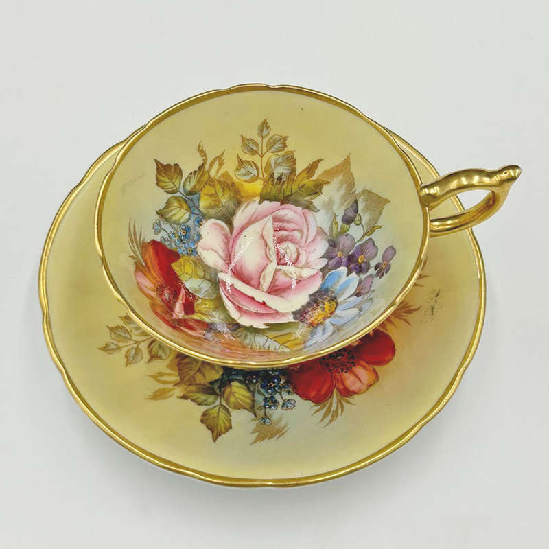 Aynsley Cabbage Rose J A Bailey Tea Cabinet Duo