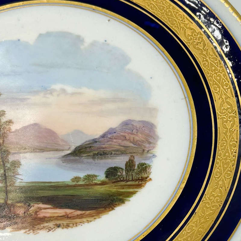 Aynsley River Scene Hand Painted Cabinet Plate C1875