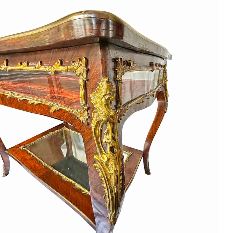 French Table Top Collectors Vitrine Style of Louis XV 19th