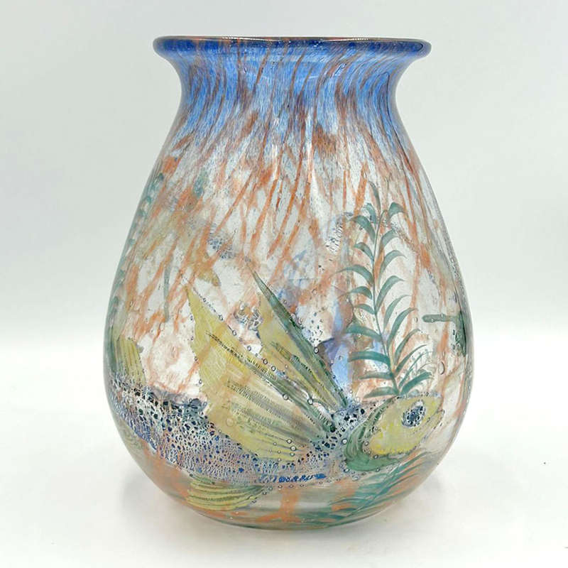 Jonolyth Dragon Fly and Flying Fish Ernst and Hantich and Co Haida Vase 1931