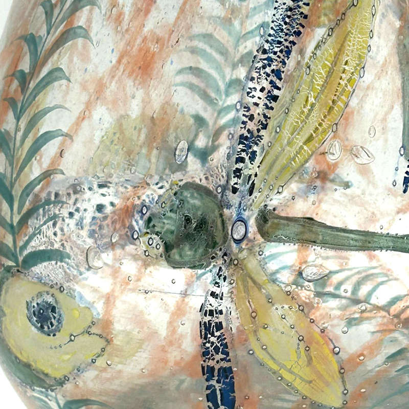 Jonolyth Dragon Fly and Flying Fish Ernst and Hantich and Co Haida Vase 1931