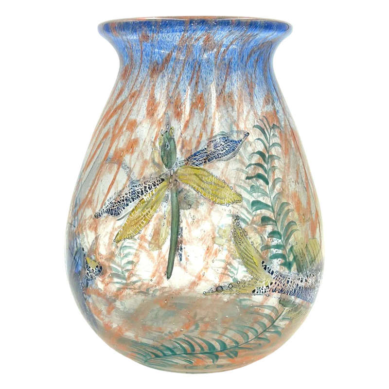 Jonolyth Dragon Fly and Flying Fish Ernst and Hantich and Co Haida Vase 1931