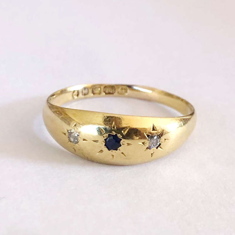 Sapphire and Diamond 18ct Victorian