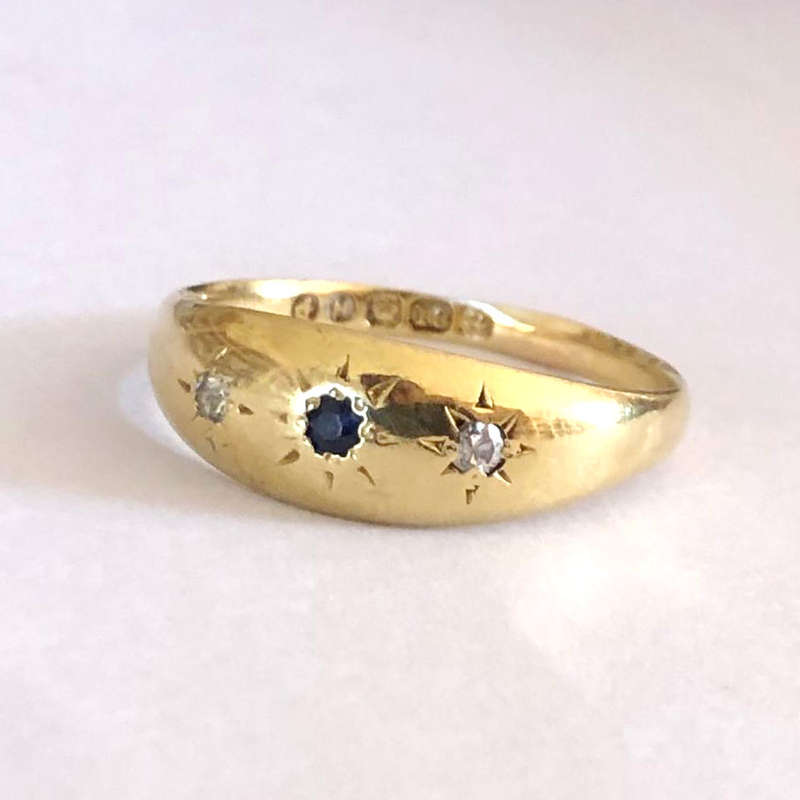 Sapphire and Diamond 18ct Victorian