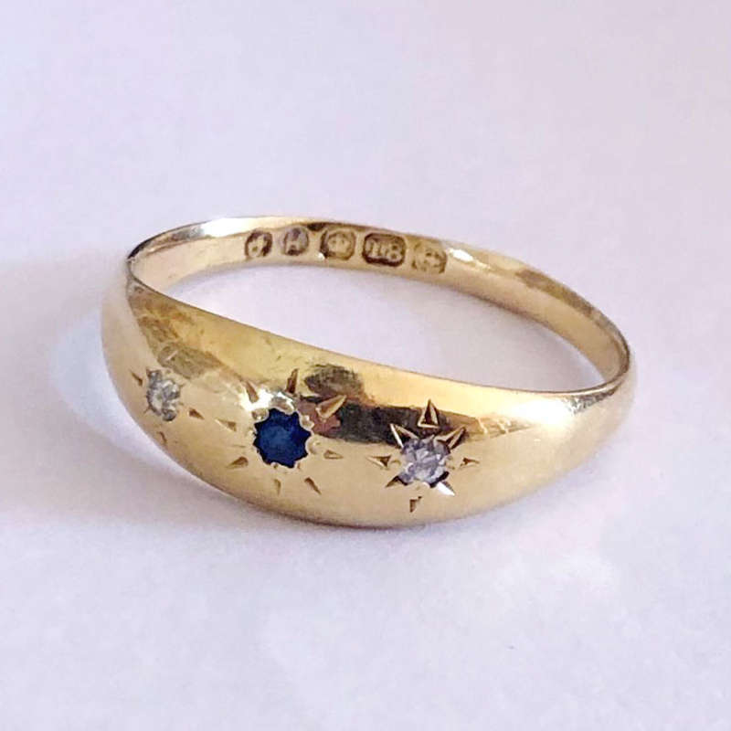 Sapphire and Diamond 18ct Victorian