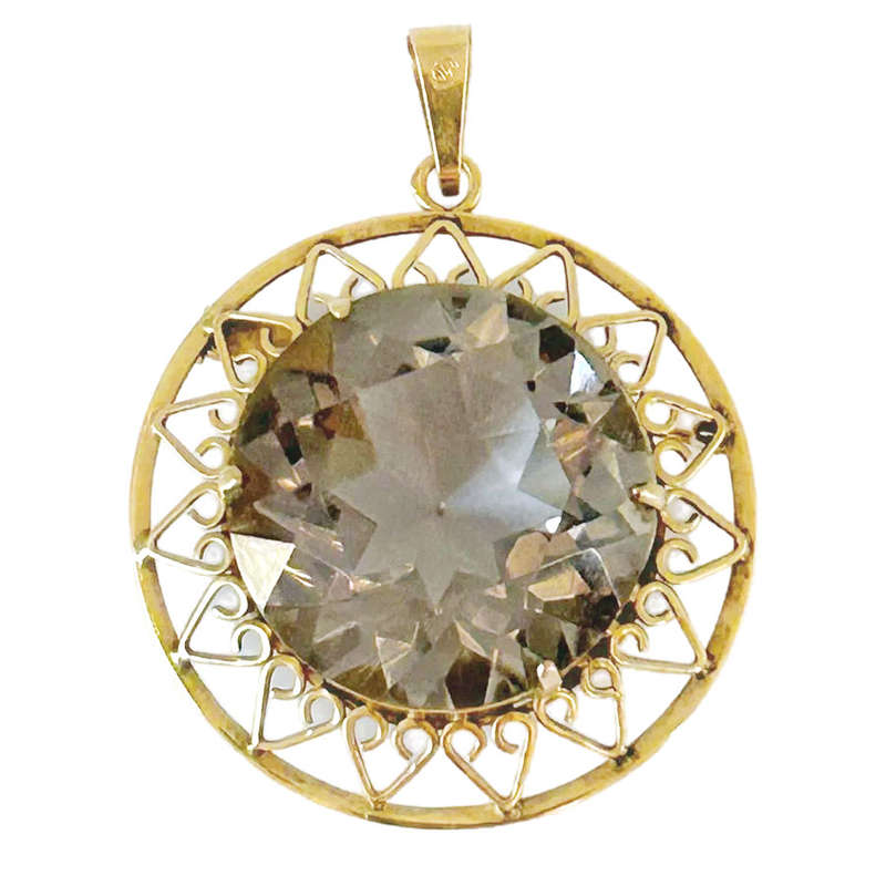 Topaz Pendant Brooch In 14 Carat Gold