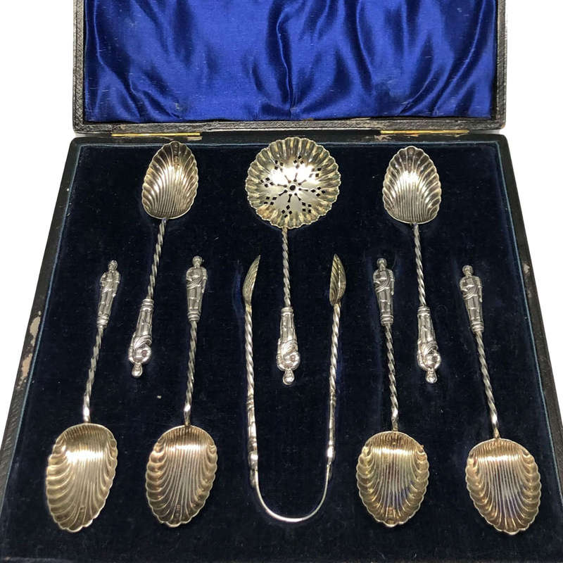 Hallmarked Silver Apostle Tea Spoons Birmingham 1906