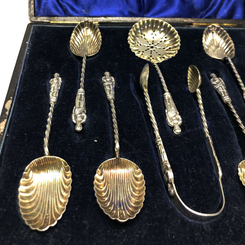Hallmarked Silver Apostle Tea Spoons Birmingham 1906