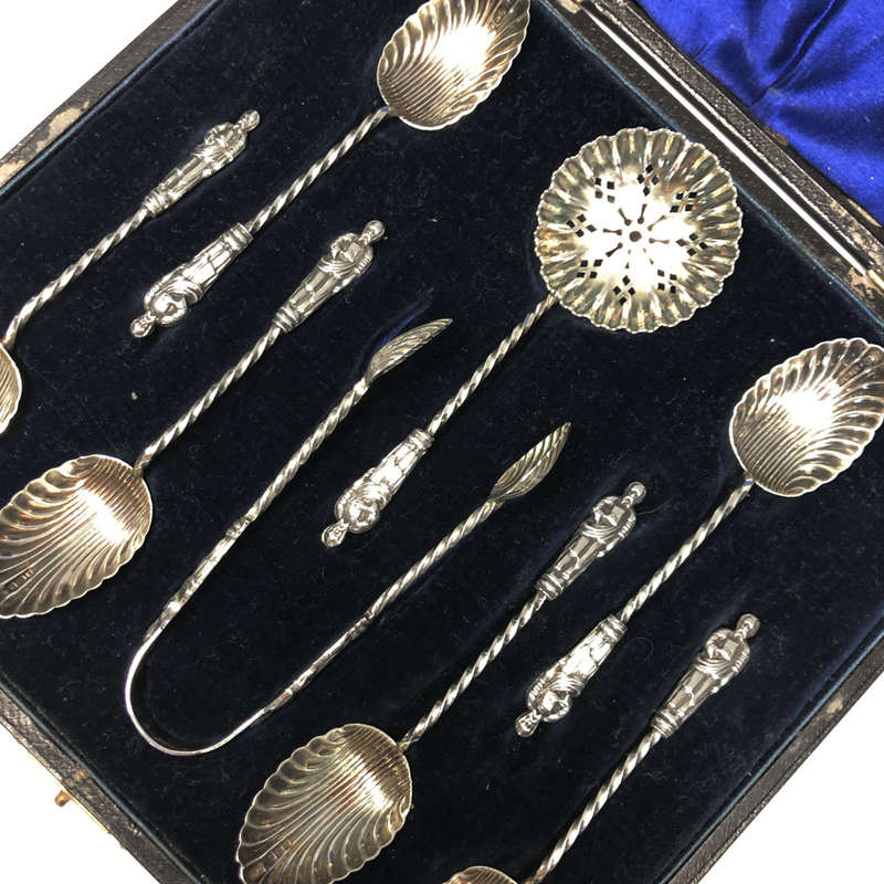 Hallmarked Silver Apostle Tea Spoons Birmingham 1906