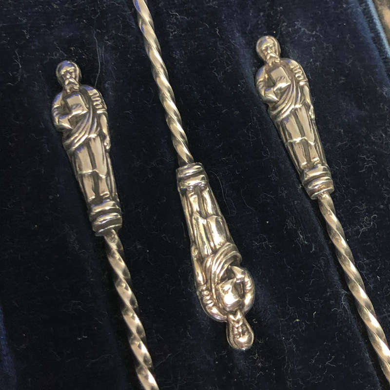 Hallmarked Silver Apostle Tea Spoons Birmingham 1906