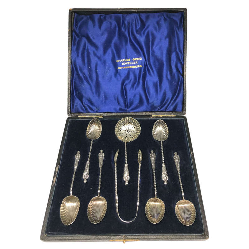 Hallmarked Silver Apostle Tea Spoons Birmingham 1906