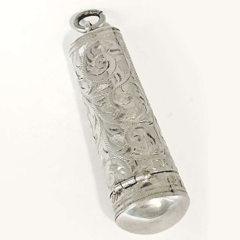 Hallmarked Silver Cheroot Holder Floral Chased Birm 1905