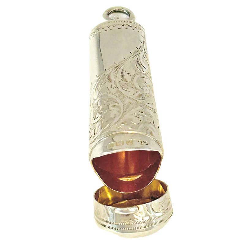 Hallmarked Silver Cheroot Holder Floral Chased Birm 1905