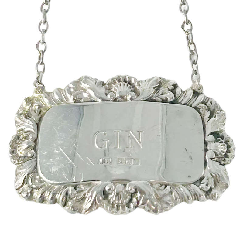 Hallmarked Silver Gin Decanter Label Birmingham 1968