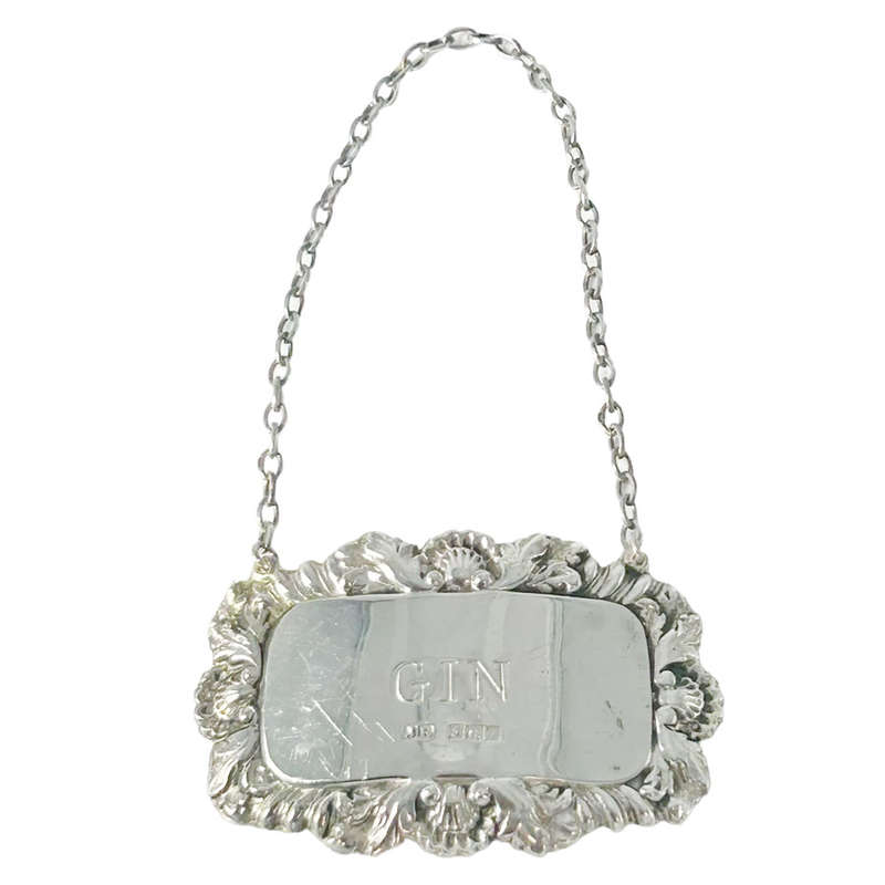 Hallmarked Silver Gin Decanter Label Birmingham 1968