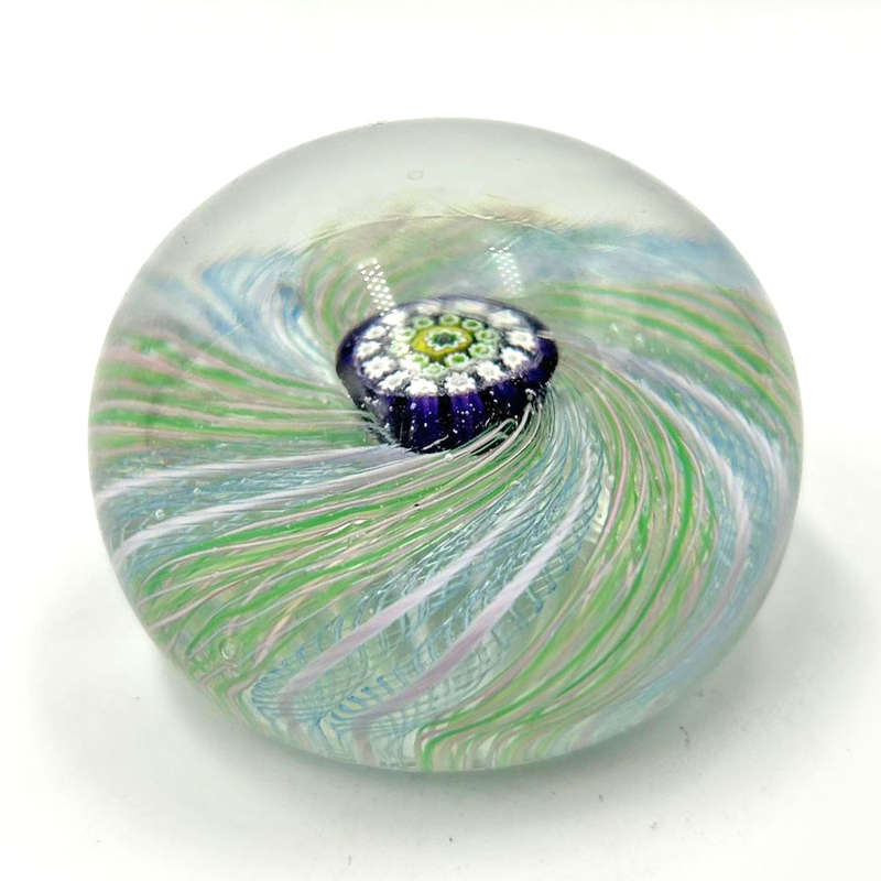 John Deacon Glass Central Millefiori Paperweight