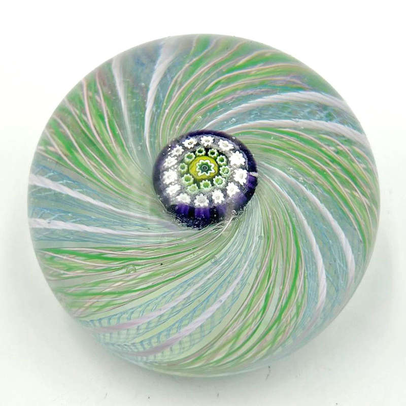 John Deacon Glass Central Millefiori Paperweight