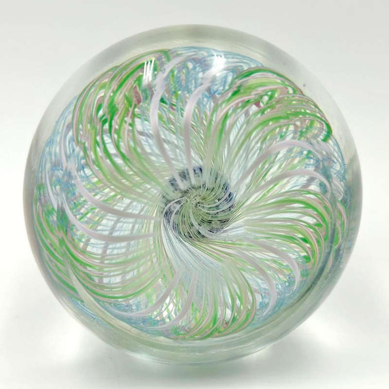 John Deacon Glass Central Millefiori Paperweight