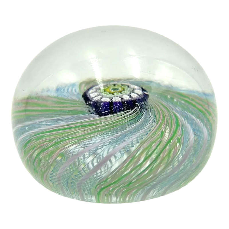 John Deacon Glass Central Millefiori Paperweight