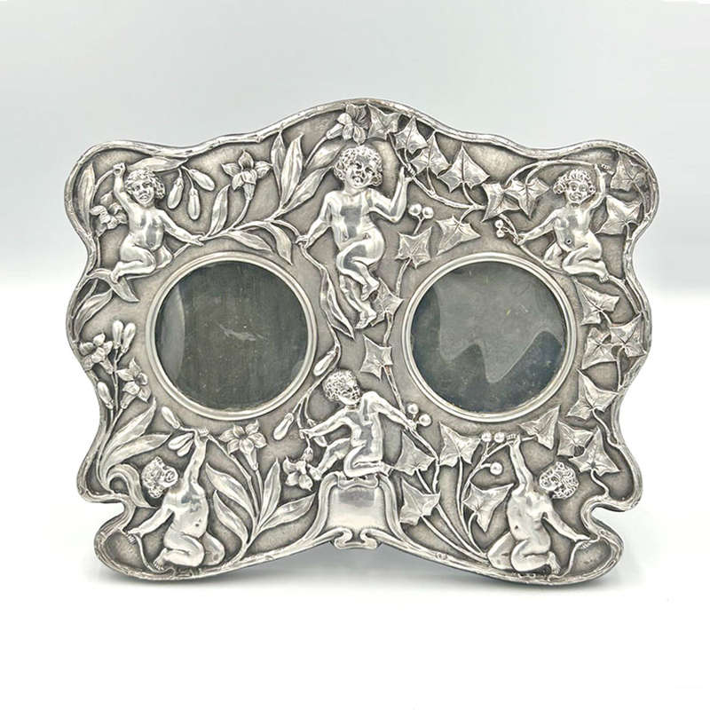 Large Cherub German Silver Picture Frame