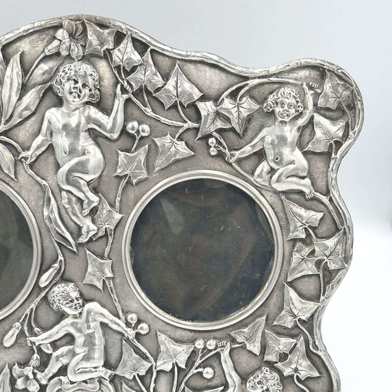 Large Cherub German Silver Picture Frame