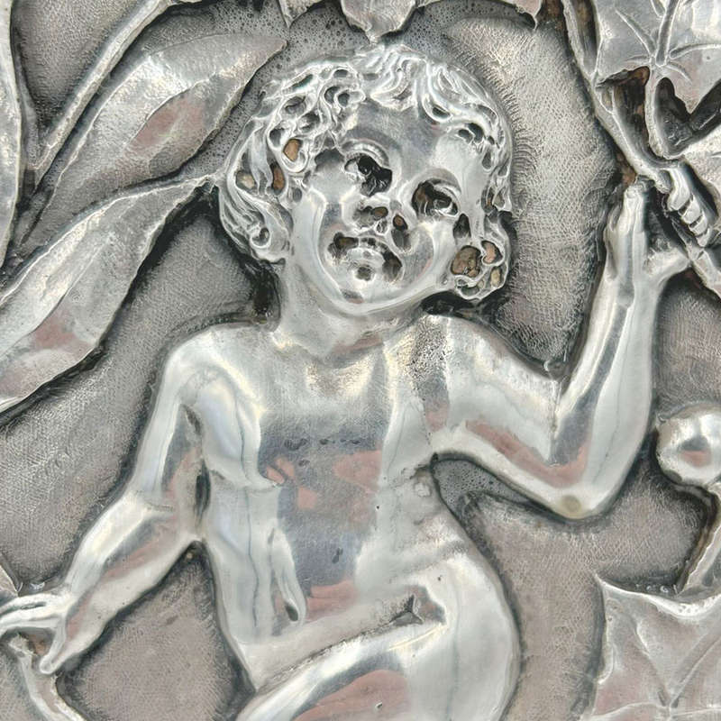 Large Cherub German Silver Picture Frame