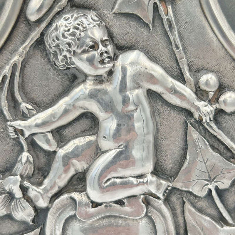 Large Cherub German Silver Picture Frame