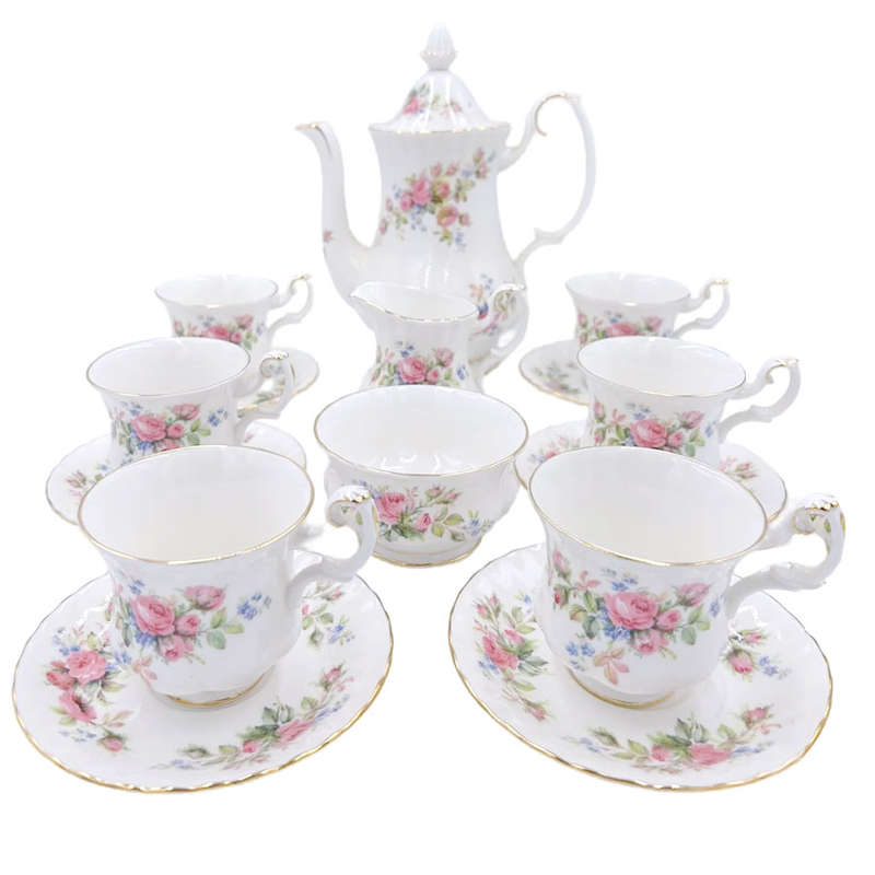 Royal Albert Moss Rose Coffee Service