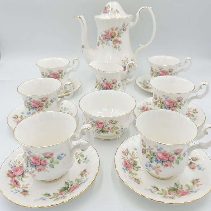 Royal Albert Moss Rose Coffee Service