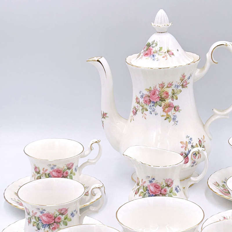 Royal Albert Moss Rose Coffee Service