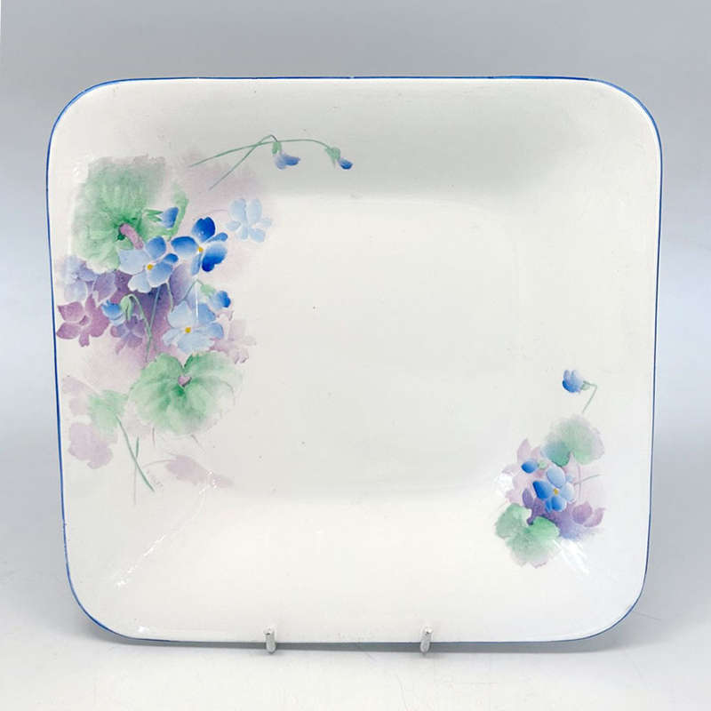 Shelley Dog Rose Blue and Mauve Floral Square Bowl 12714