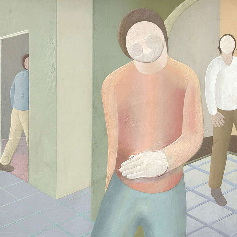 Simon Rhys Jones Abstract Of Three Men