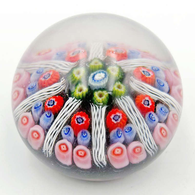 Strathern Glass Floral Millefiori Paperweight