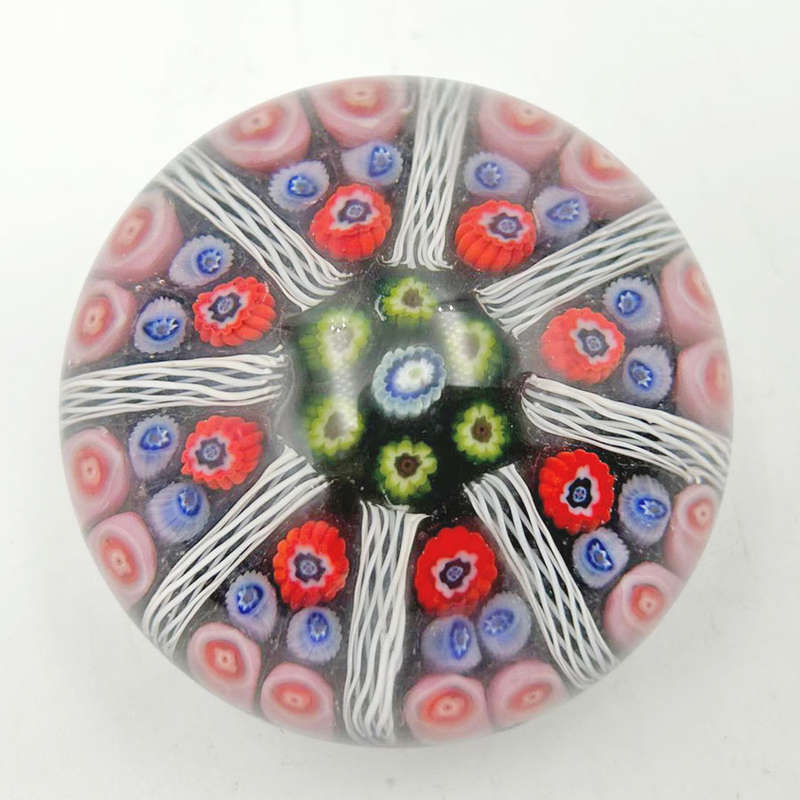 Strathern Glass Floral Millefiori Paperweight