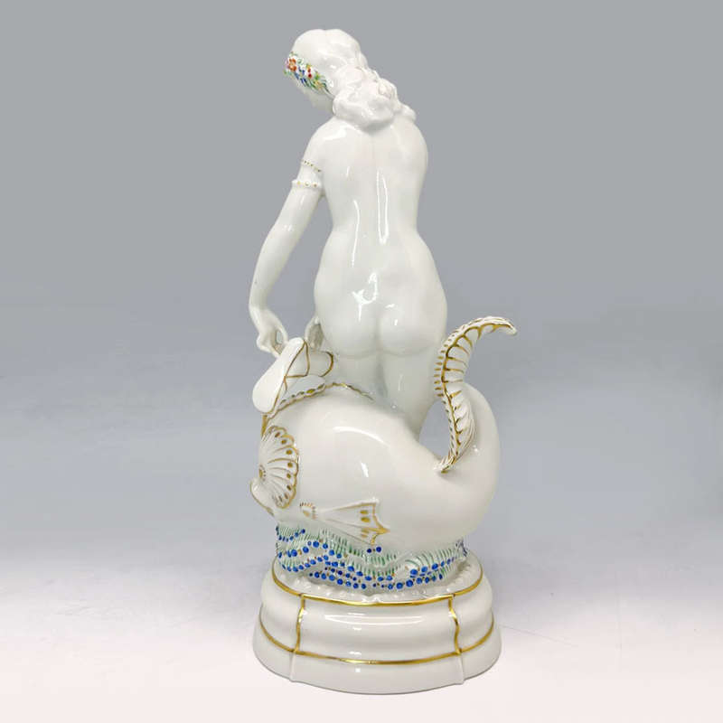 Art Deco Hutschenreuter Lady Riding Dolphin Max Fehr C1928